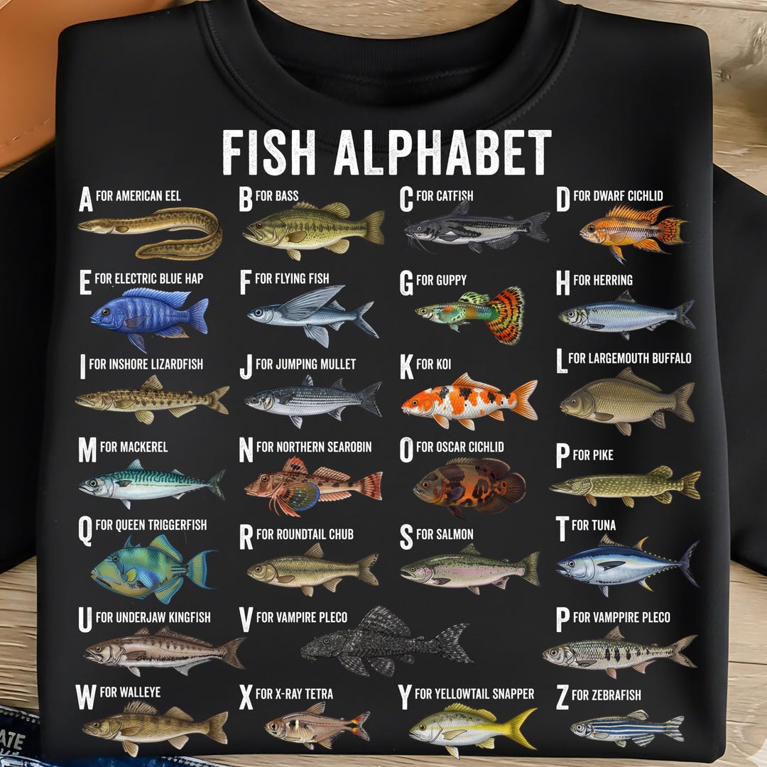 Fish Alphabet PNG Educational Marine Life PNG Detailed Fish Art ...