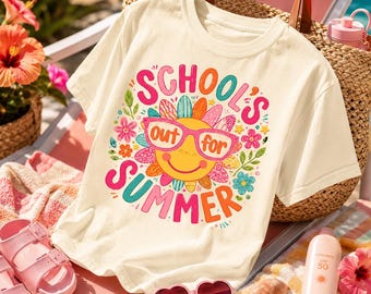 夏休み、夏休みグラフィック、笑顔の太陽アート、先生の最終日、カラフルな夏の引用句、プレッピーな太陽のデザイン