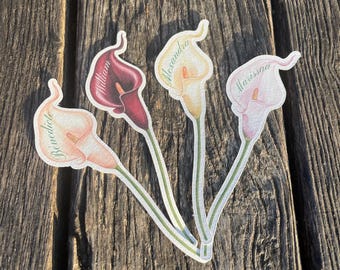 Segnaposto personalizzato con calla per matrimonio | Elegante decorazione da tavola