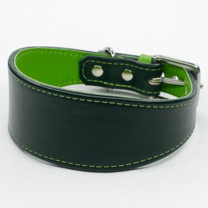 Two Tone Leather Lurcher Collar 'Colour Contrast' - 24 Colours of Leather