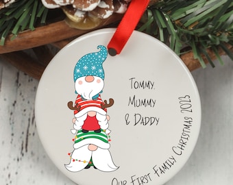 Gonk Family Christmas Bauble | Cute Christmas Ornament | Gonk Family | Personalised Christmas Tree Decoration | Gnome Tree Bauble