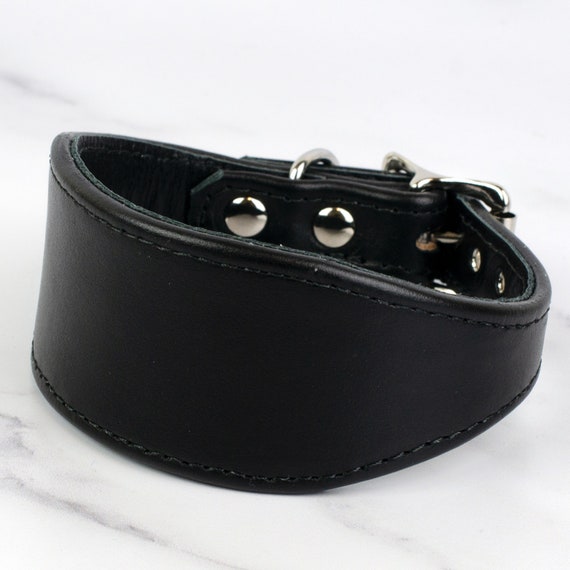 Black Leather Whippet Collar Handmade by Petiquette Collars Etsy