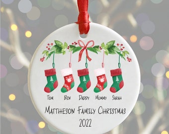 Personalised Christmas Stocking Decoration | Family Christmas Ornament | First Christmas Together Bauble