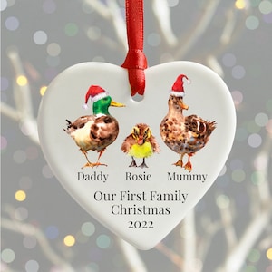 Christmas Together Bauble | Family of Ducks Christmas Ornament | Personalised Christmas Decoration | Our Family Christmas Bauble | 1st Xmas