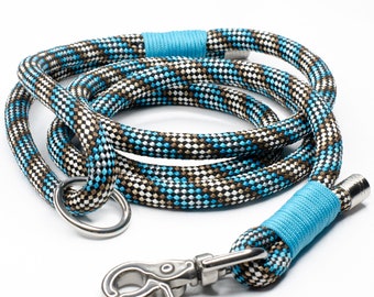 Turquoise and Brown Rope Dog Lead | Paracord Dog Lead | PPM Rope Lead | Durable Rope Dog Leash