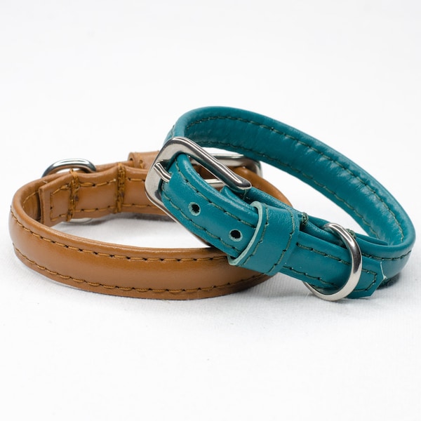Soft Leather Puppy Collar | 28 Colours of Leather | Handmade Puppy Collar | Small Dog Collar