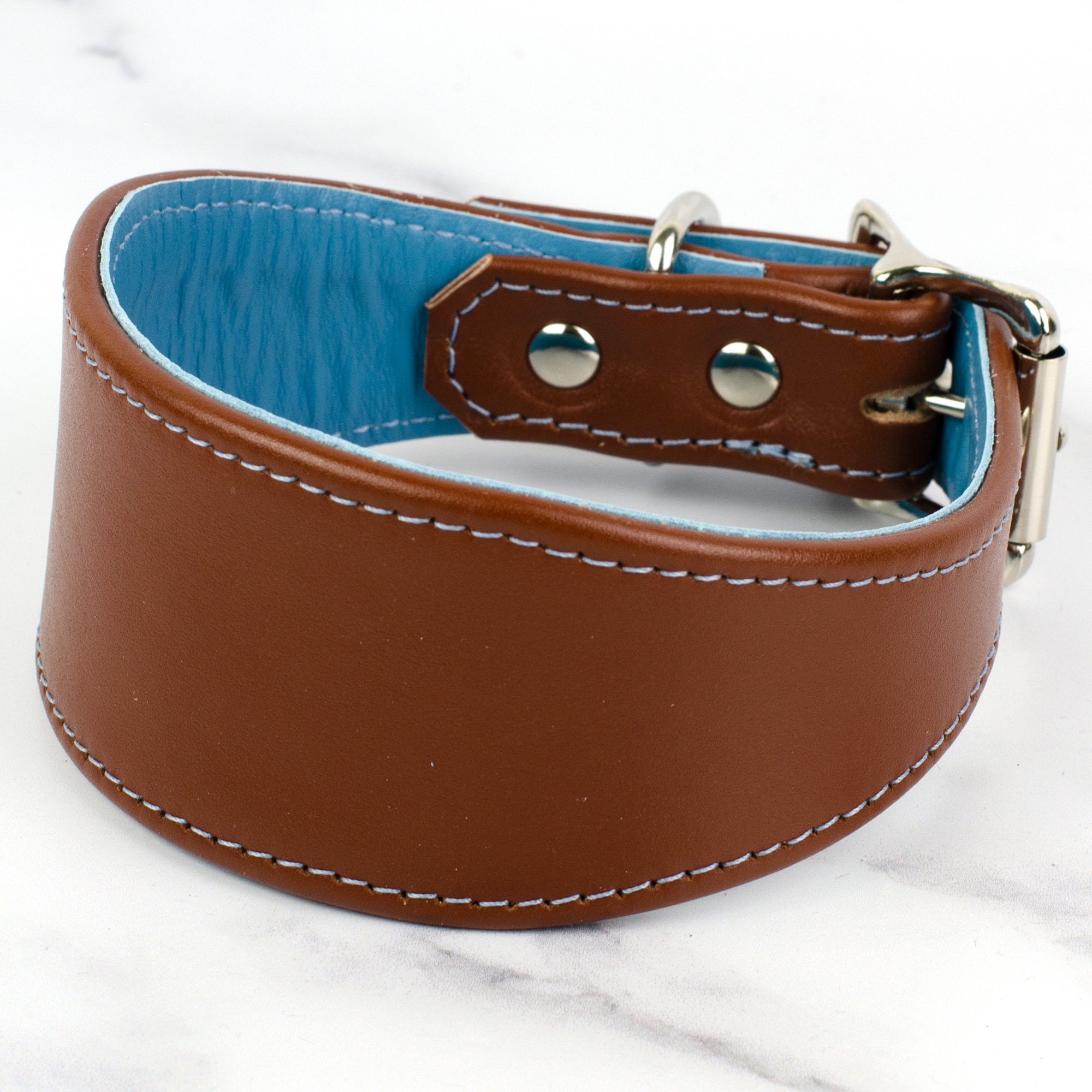 Handmade Leather Whippet Collar 'Colour Contrast' 24 Etsy