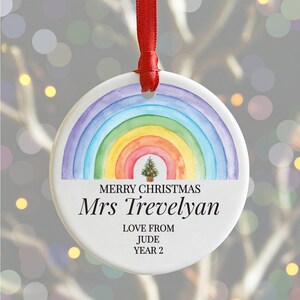 Christmas Decoration for Teacher Training Assistant | Christmas Bauble | Teacher Christmas Gift Idea | Rainbow Decoration | Thank You