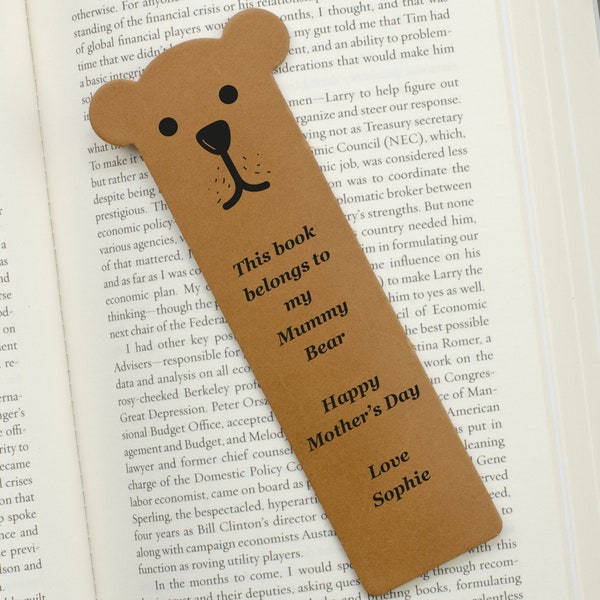 | personnalisé Mummy Bear Bookmark | de signets Daddy Bear Cadeau de | enfant Signet en cuir fait à la main