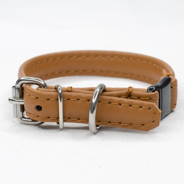 Brown Leather Cat Collar | Ultra Soft Cat Collar | Brown Cat Collar | Lightweight Collar For Cats | Breakaway Cat Collar