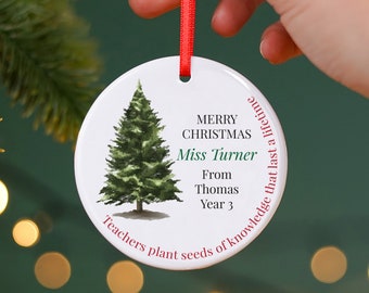 Personalised Bauble Tree Decoration Teacher Training Assistant | Christmas Bauble | Teacher Christmas Gift Idea | Seeds of Knowledge