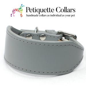 Light Grey Leather Italian Greyhound Collar - Soft Grey Iggy Collar