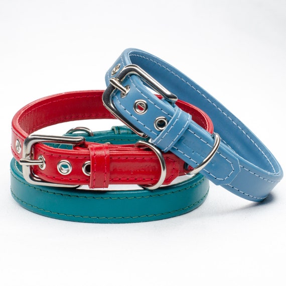 Natural Leather Dog Collar & Lead Set, UK-Crafted