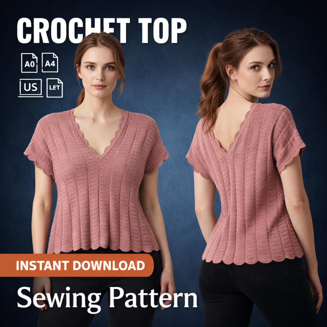 Crochet Pattern | Handmade Sweater Top Sewing Pattern – Beginner Summer ...