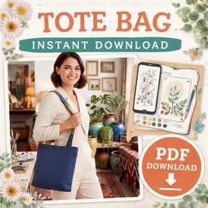 Quilt Patch Einkaufstasche Schnittmuster PDF | Patchwork Tote Muster | Anfängerfreundliches Taschen-Tutorial | A0 A4 US Letter Druckbar| Digitaler Download