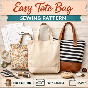 Quilt Patch Tote Bag Sewing Pattern | Beginner Friendly Patchwork Tutorial (Digital Download)