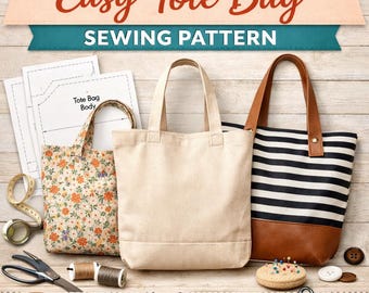 Patrón de costura para bolso de tela con retazos de patchwork / Tutorial de patchwork para principiantes (descarga digital)