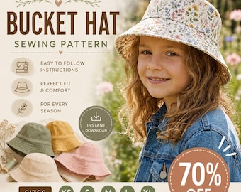 Patrón de costura de sombrero de pescador, patrón de costura de sombrero de verano, patrón de costura de sombrero de bebé, sombrero de sol de mujer, patrón de sombrero de pescador fácil, para principiantes