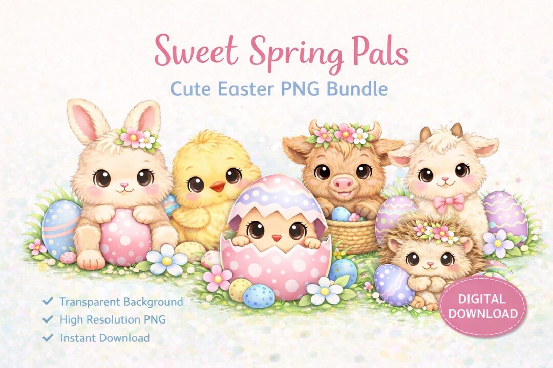 Sweet Spring Pals- PNG Zip- Digital Download - Etsy