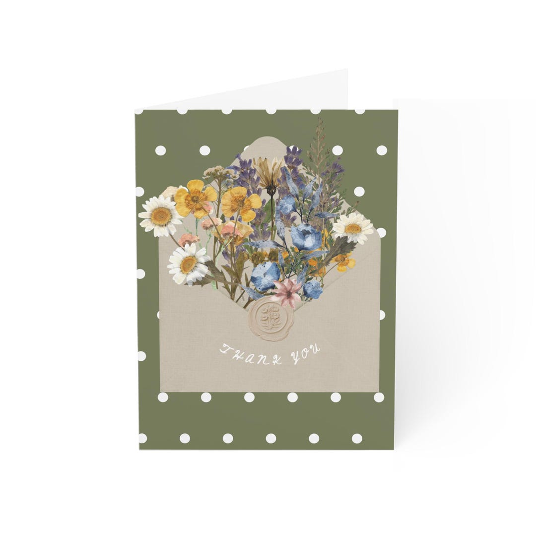 Wildflower Bouquet Thank You Card - Etsy