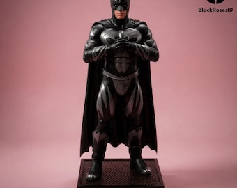 Dark Bat Vigilante STL 3D Model: 1/6 & 1/10 Scale Hero Statue (Supported Files)