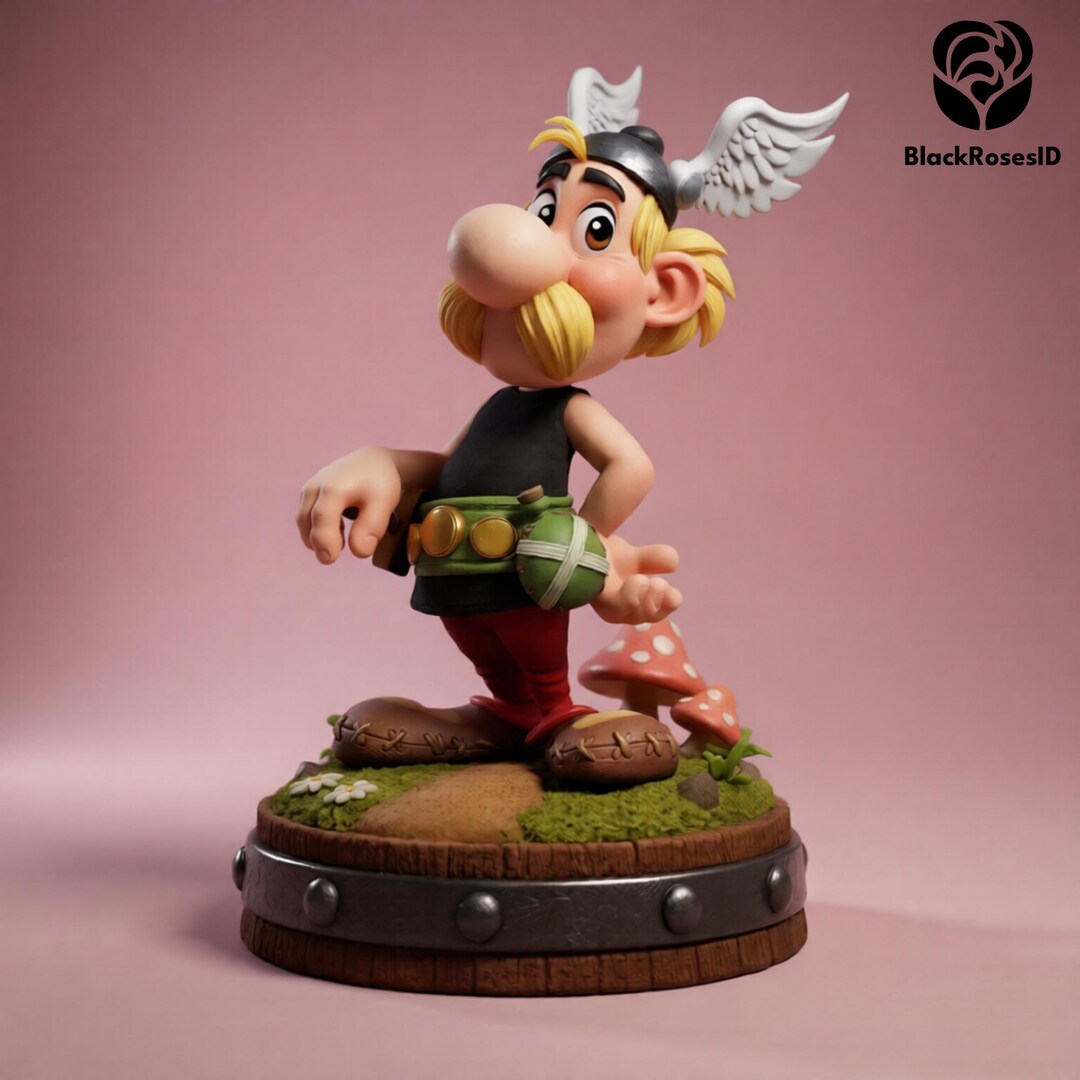 Stylized Asterix Toon 3D Model Figure (digital Download) - Etsy