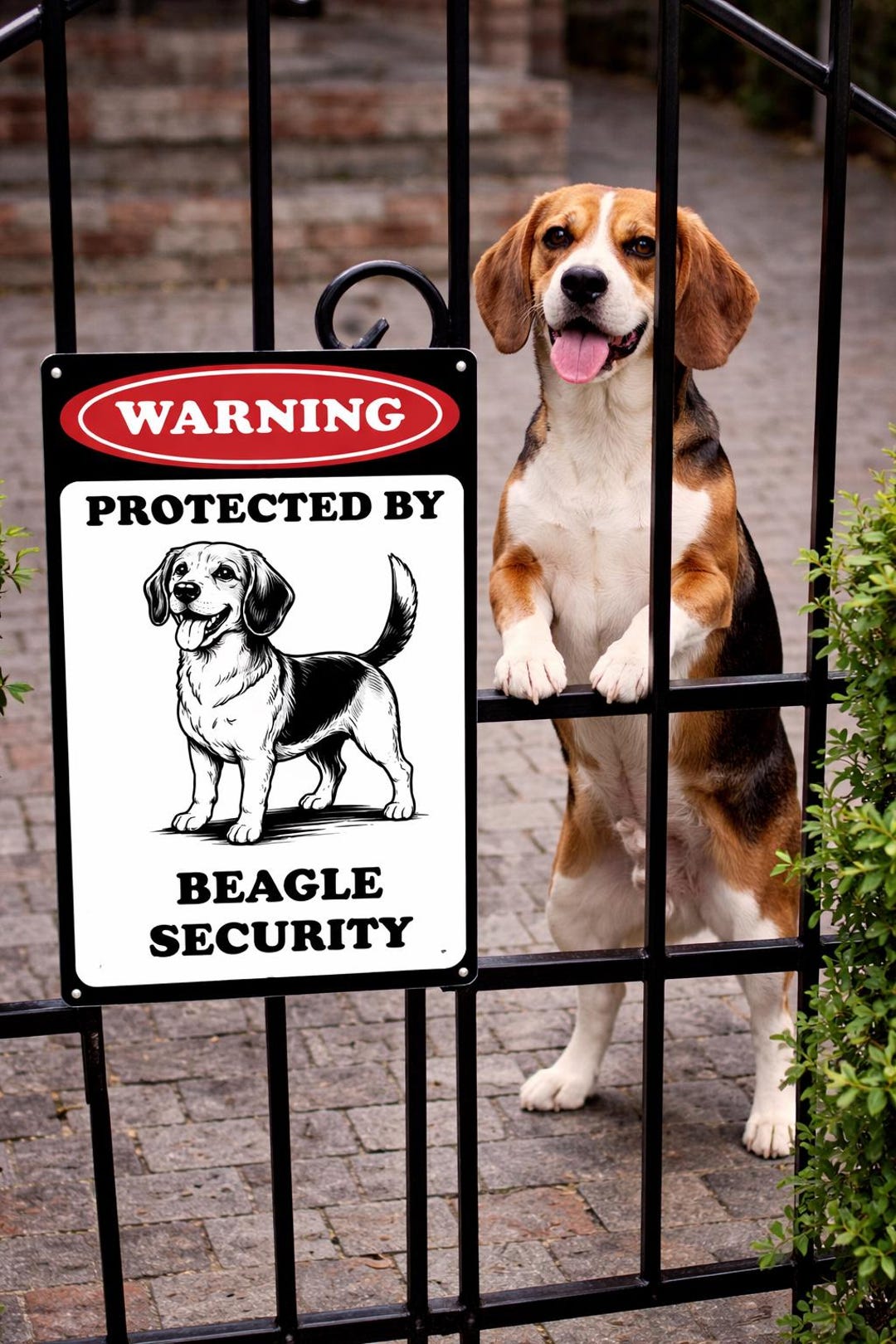 Beagle Security Metal Sign: Dog Owner Front Door Decor - Etsy