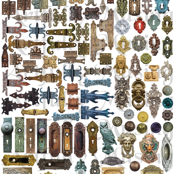 Mini Hardware Collage Sheet- Digital Printable - Instant Download (2237)