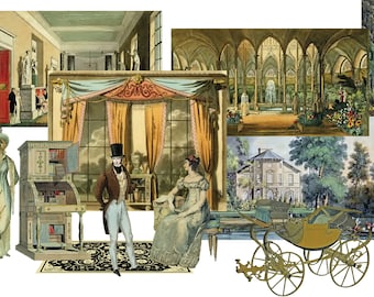 Days Gone By -  Regency Period - 80 Separate Images - Large Digital Image Set Clip Art - Digital Printable - Instant Download (5011)