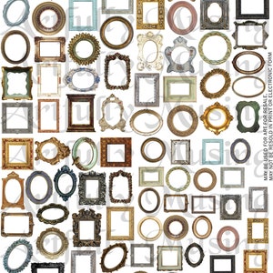Tiny Picture Frames Collage Sheet- Digital Printable - Instant Download (2265)
