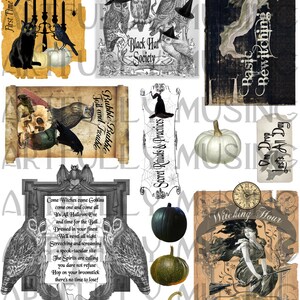 2 Collage Sheet Set - Witches Apothecary Book Labels &amp; Spines - Digital ...