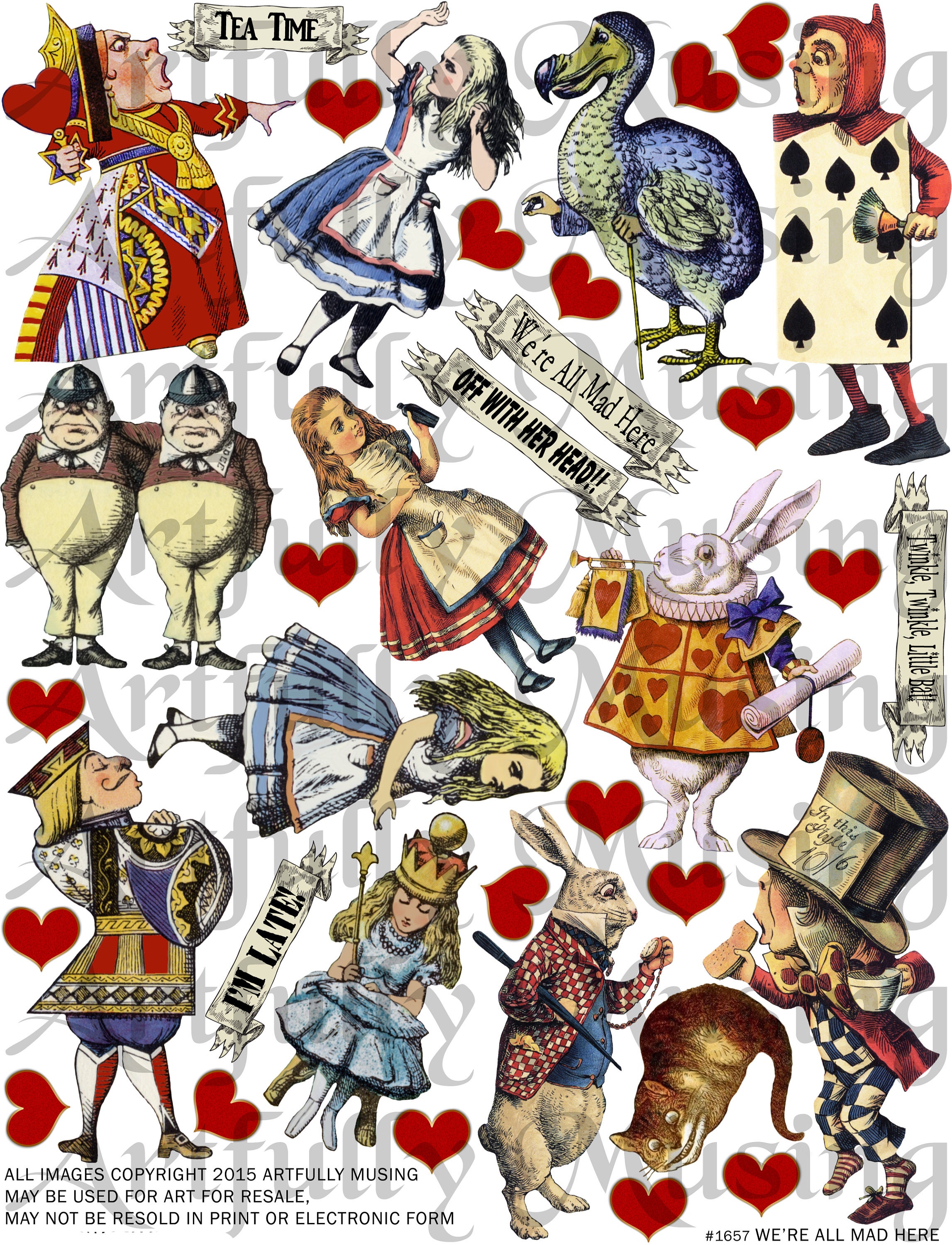We Are All Mad Here Alice in Wonderland Collage Sheet - Etsy UK