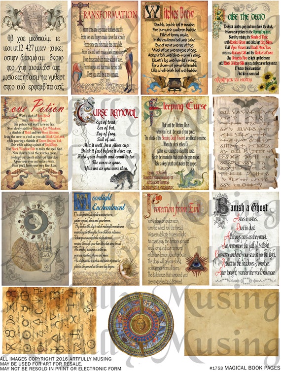 Spell Book Pages To Print