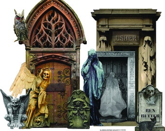 FORSAKEN FRIEDHOF HALLOWEEN - Separate Bilder - Digitale Bilder Set Clip Art - Digital druckbar - Instant Download (5067)