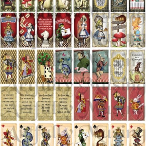 Alice im Wunderland Domino Buch oder Panels Collage Sheet - Digital Printable - Instant Download (1738)