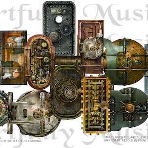 Steampunk Doors and Hatches - Separate Images -  Digital Image Set Clip Art - Digital Printable - Instant Download (5084)