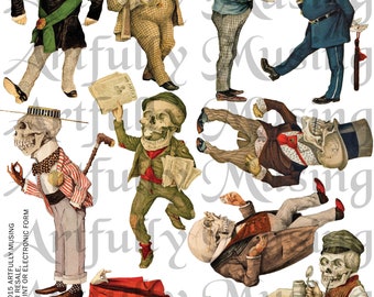 Strange People #1 Grimsley Village Miniature Halloween Collage Sheet- Digital Printable - Instant Download (1696)