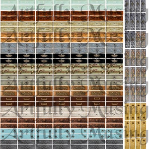 Narrow Matchbox Drawer Front Furnishings Collage Sheet- Digital ...