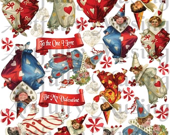 Valentines Cuties Collage Sheet- Digital Printable - Instant Download (1730)