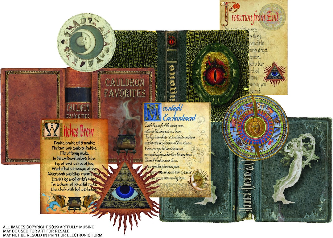 Miniature Apthecary Scripts Mini Apothecary Books & Pages -separate Images - Digital Image Set Clip ...