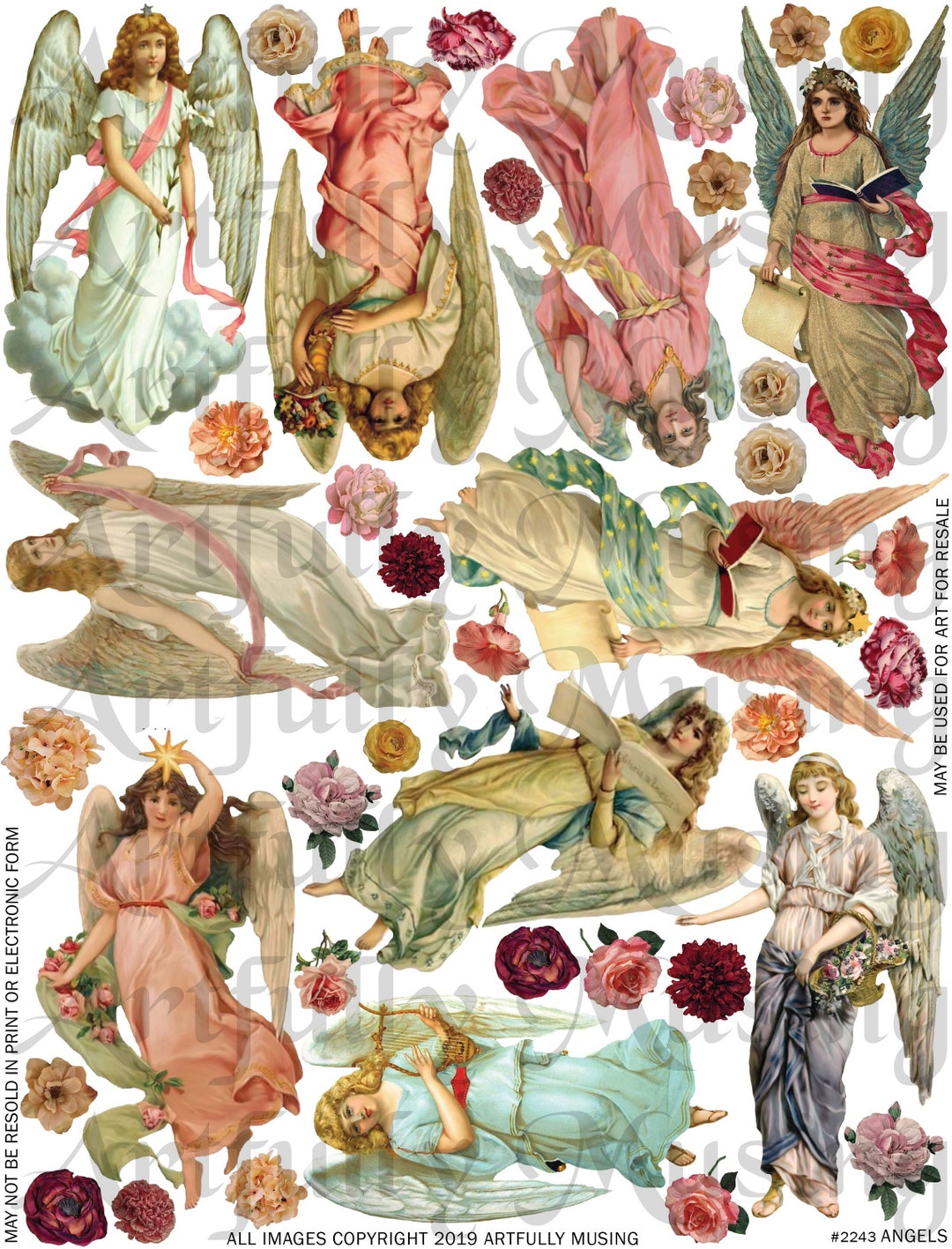 Angels Collage Sheet Set - Digital Printable - Instant Download (2243 ...