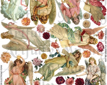 Angels Collage Sheet Set - Digital Printable - Instant Download (2243)