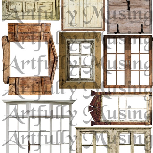OLD WINDOWS 2 Architecture Collage Sheet Digital Printable - Etsy