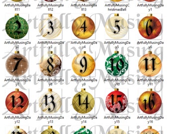 Christmas Advent Calendar Image Set 41 Separate Images -  Digital Printable - Instant Download (5009)