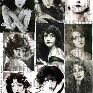 Vixens Retro Women from the 1920s Collage Sheet- Digital Printable - Instant Download (1772)