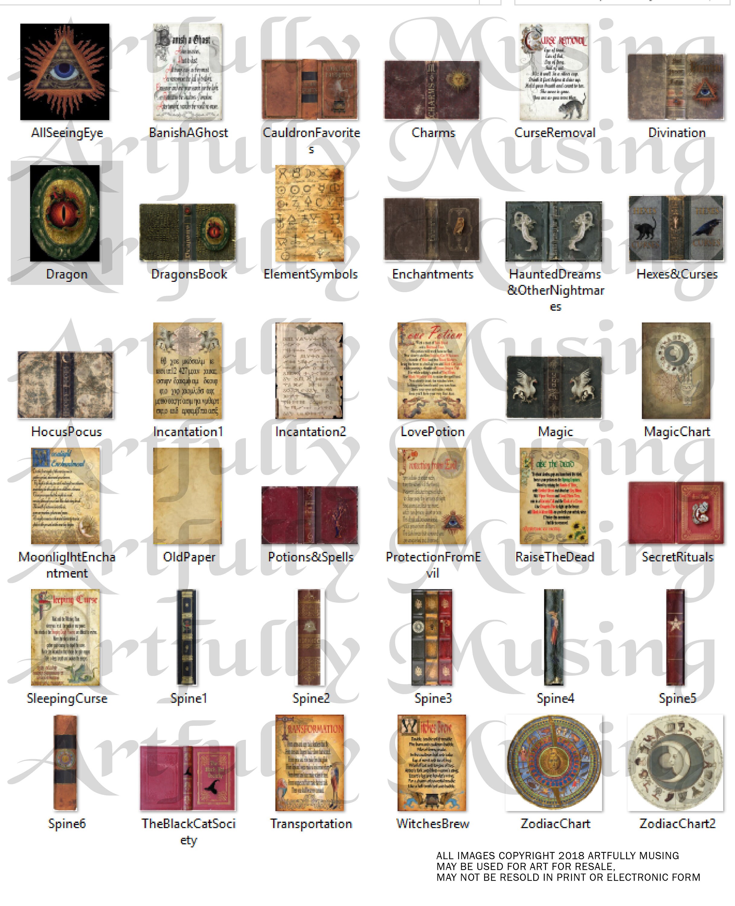Miniature Apthecary Scripts Mini Apothecary Books & Pages -separate Images - Digital Image Set Clip ...