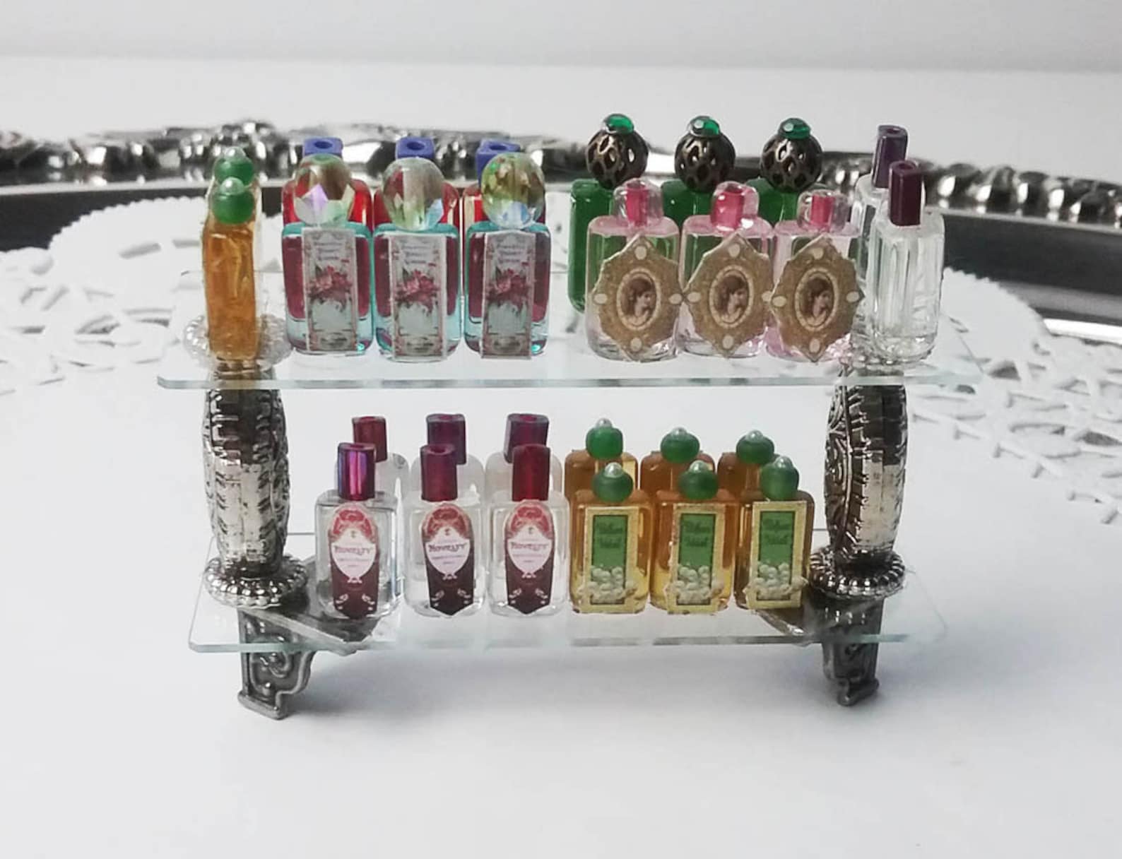 Miniature Perfume Bottle Labels Ephemera Collage Sheet Etsy