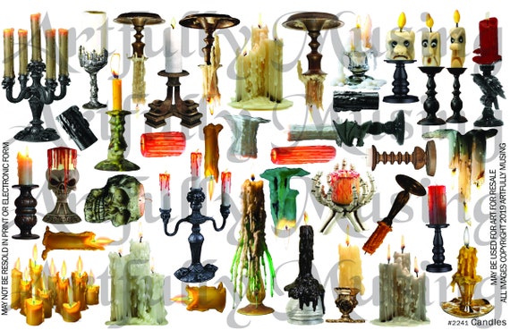 CANDLES Halloween 1/2 Collage Sheet- Digital Printable - Instant Download (2241)