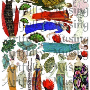 Deco Dames #2 1920&#39;s Women Collage Sheet- Digital Printable - Instant Download (2259)