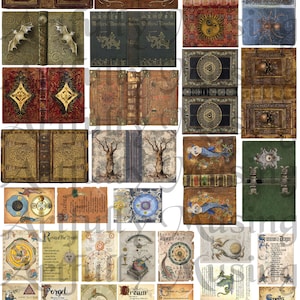 Miniature Witchy Library Halloween Collage Sheet #2- Digital Printable - Instant Download (3035)